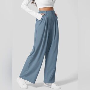 Blue Halara waffle work pants (high waisted)